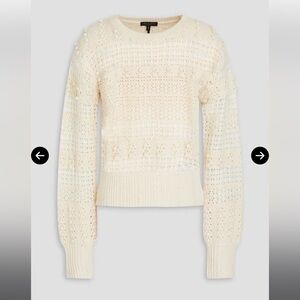 rag & bone Women's Cream Textured Lo Pointelle Sweater size small
